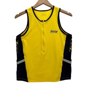 Zoot Cycling Yellow Tank Top w/pockets Size L